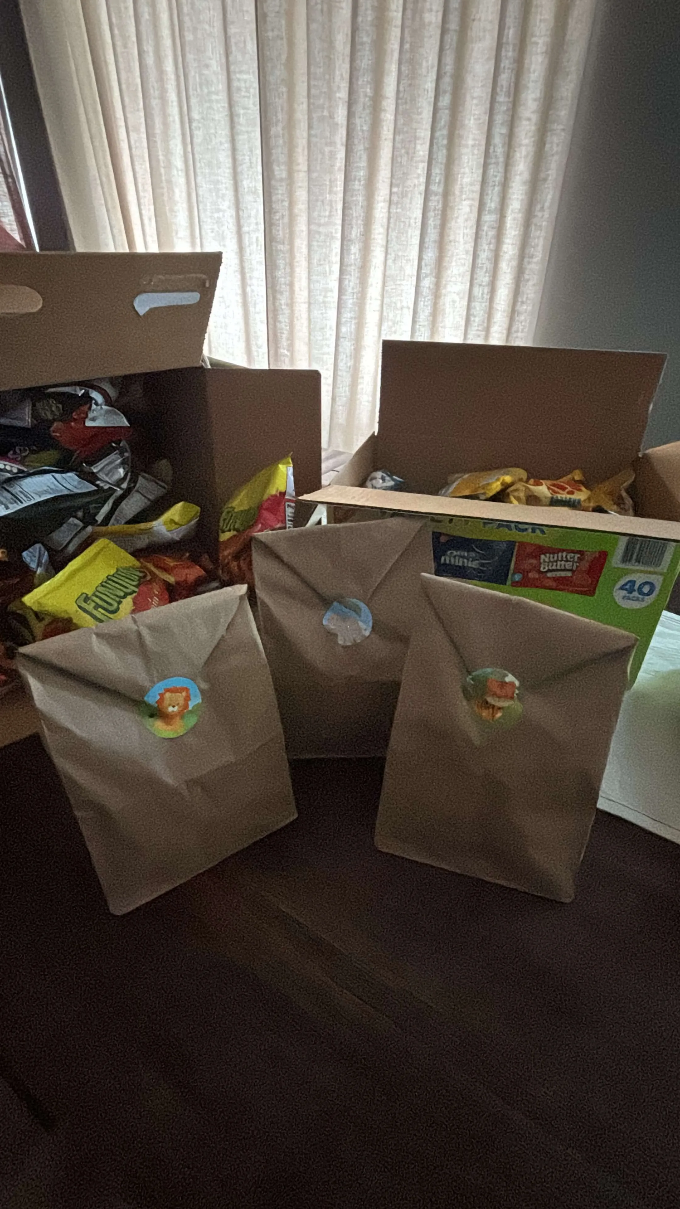 Bolsas de regalo preparadas con cariño